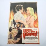 Lust For a Vampire (1971) British One Sheet film poster, Hammer horror, 27 x 40"
