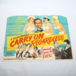 Carry On Regardless (1961) British Quad film poster, starring Sid James and Charles Hawtry, 30 x 40"
