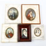 A group of miniature portrait prints (4)