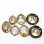 A group of miniature portrait prints (7)