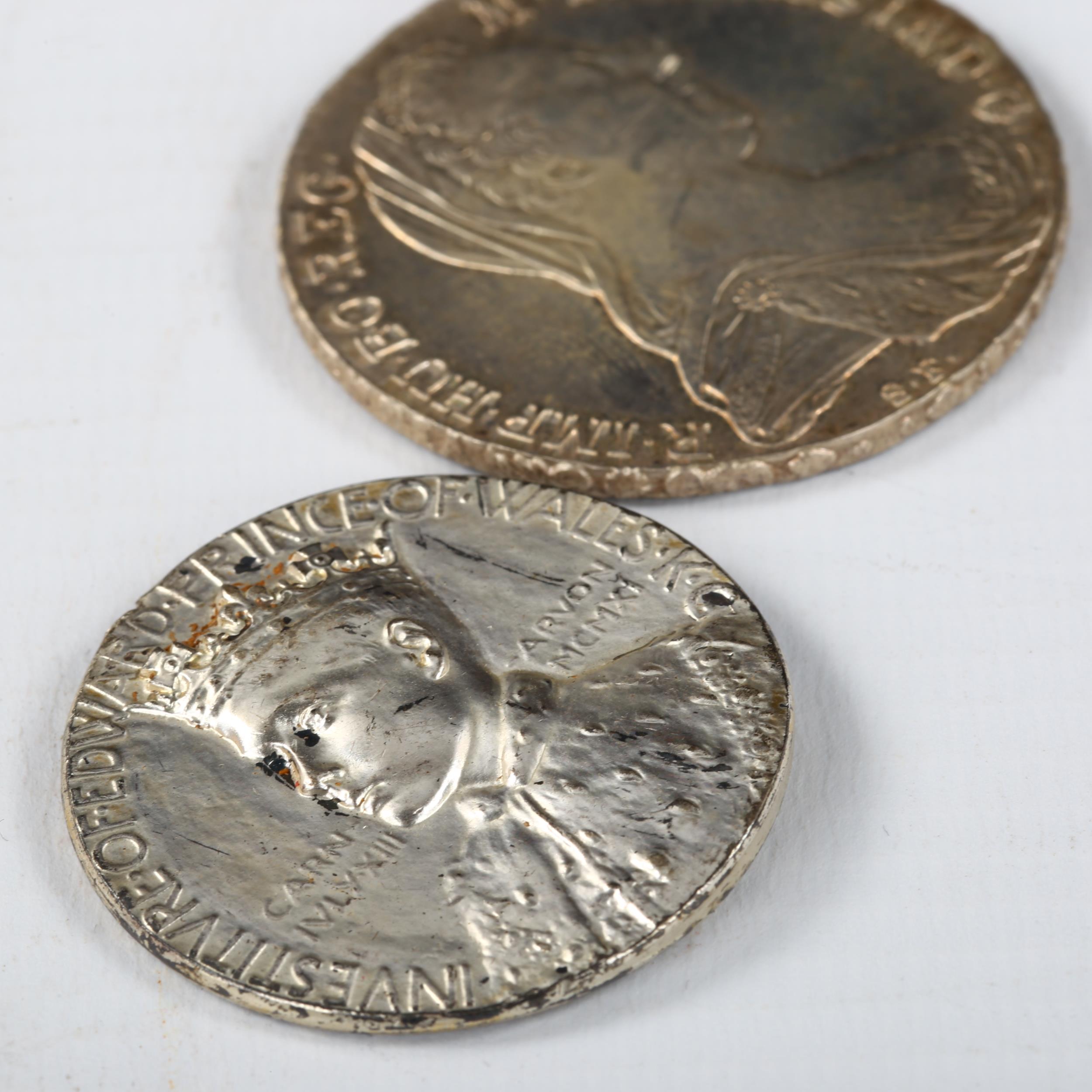 A group of coins, including an Austrian 1780 silver Thaler, 1911 Investiture coin, 1784 Russian five - Image 3 of 3