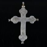 A rare 16th century silver crucifix cross pendant, with screw fasteners opening to reveal