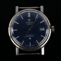 TISSOT - a stainless steel Seastar automatic wristwatch head, ref. 44521-5, blue dial with