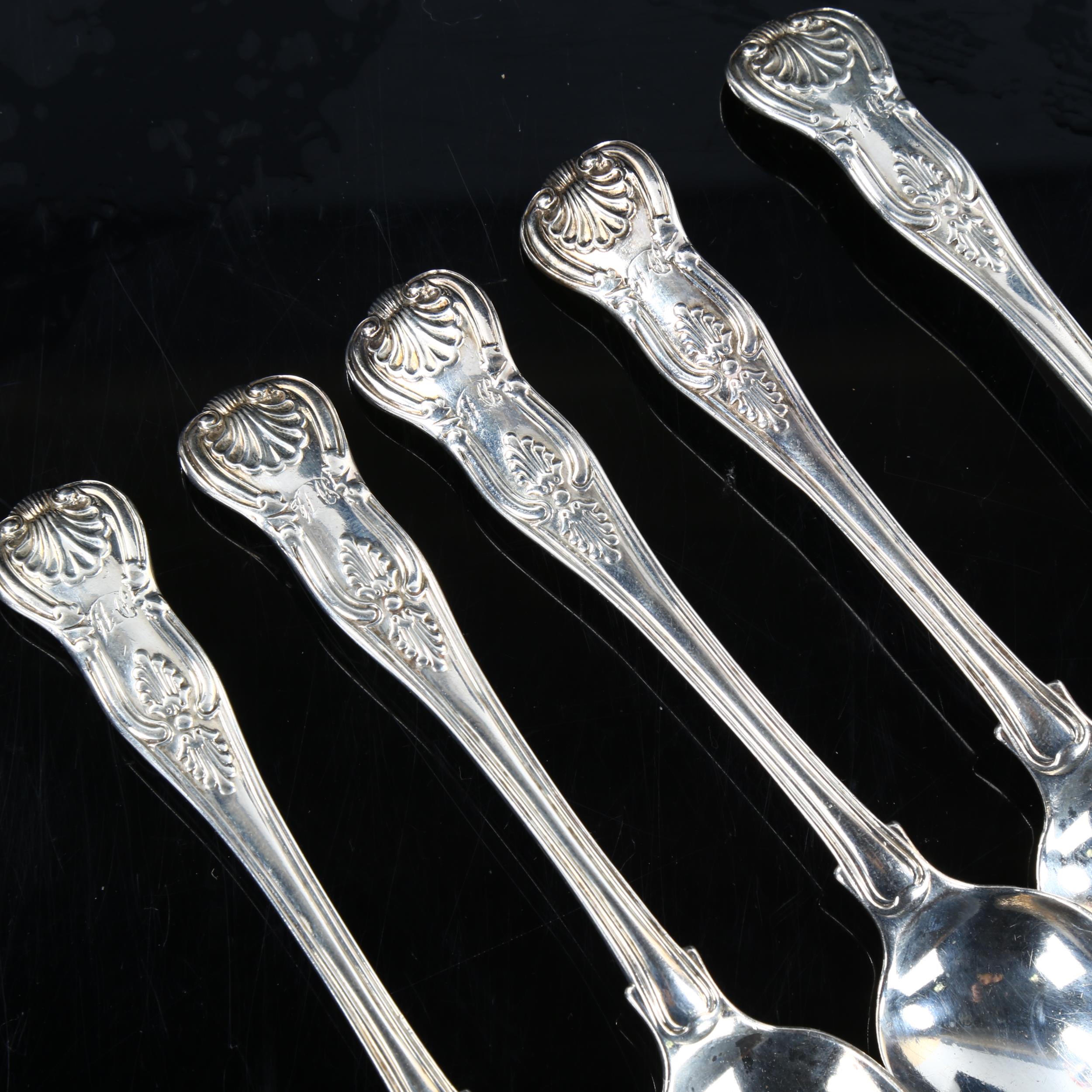 A set of 5 William IV silver King's pattern teaspoons, by Mary Chawner, hallmarks London 1834, - Image 2 of 3