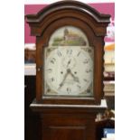 A 19th century mahogany 8-day longcase clock, by William Lyddon of South Molton, white enamel arch-