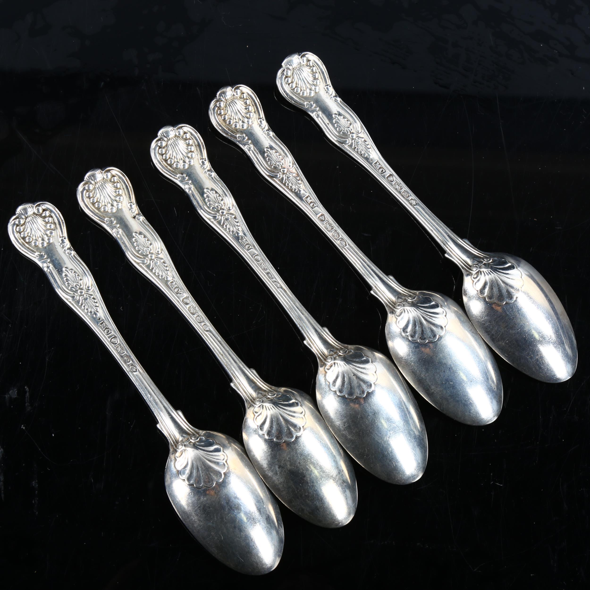 A set of 5 William IV silver King's pattern teaspoons, by Mary Chawner, hallmarks London 1834, - Image 3 of 3