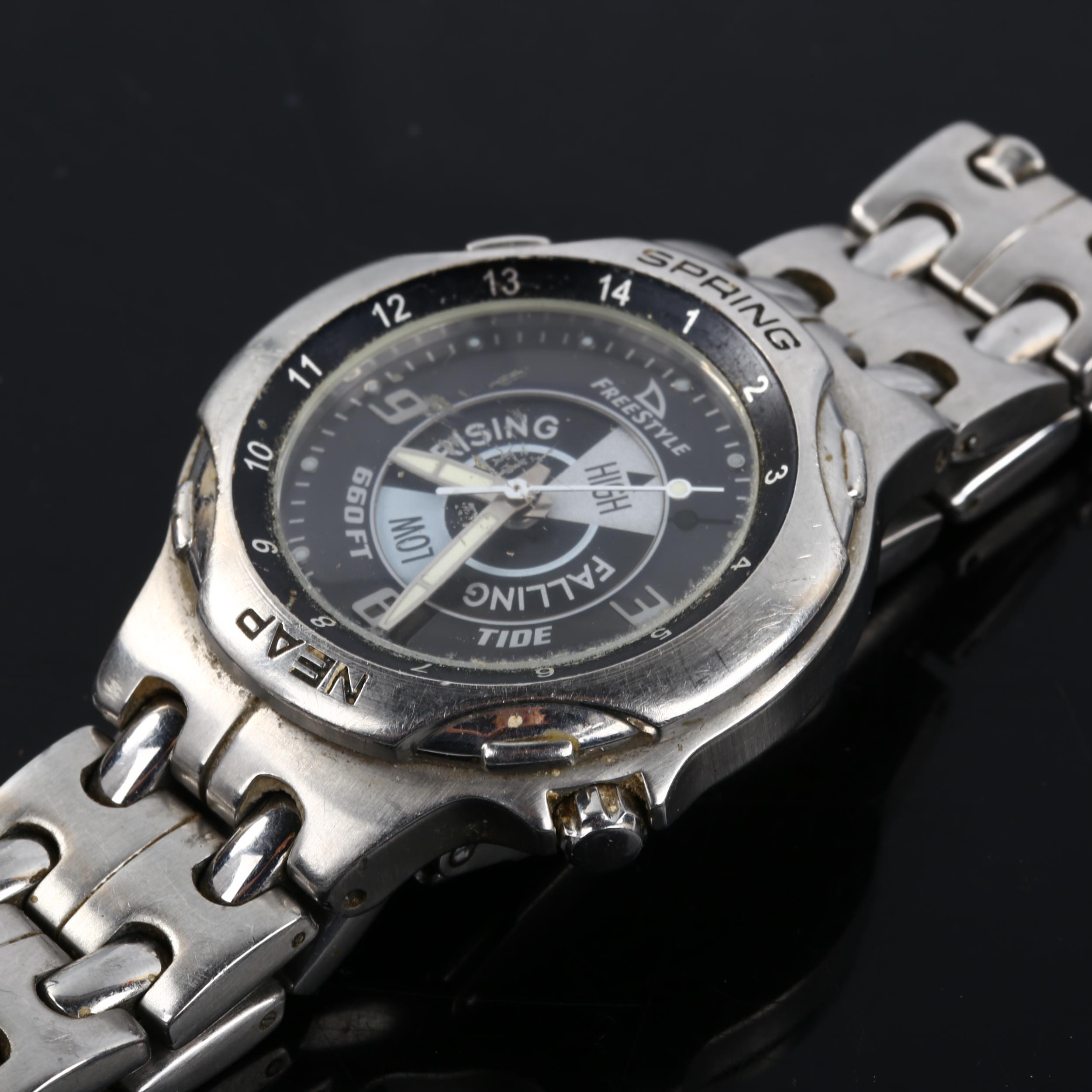 FREESTYLE - a stainless steel Tide quartz bracelet watch, black dial with luminous hands, sweep - Image 3 of 5