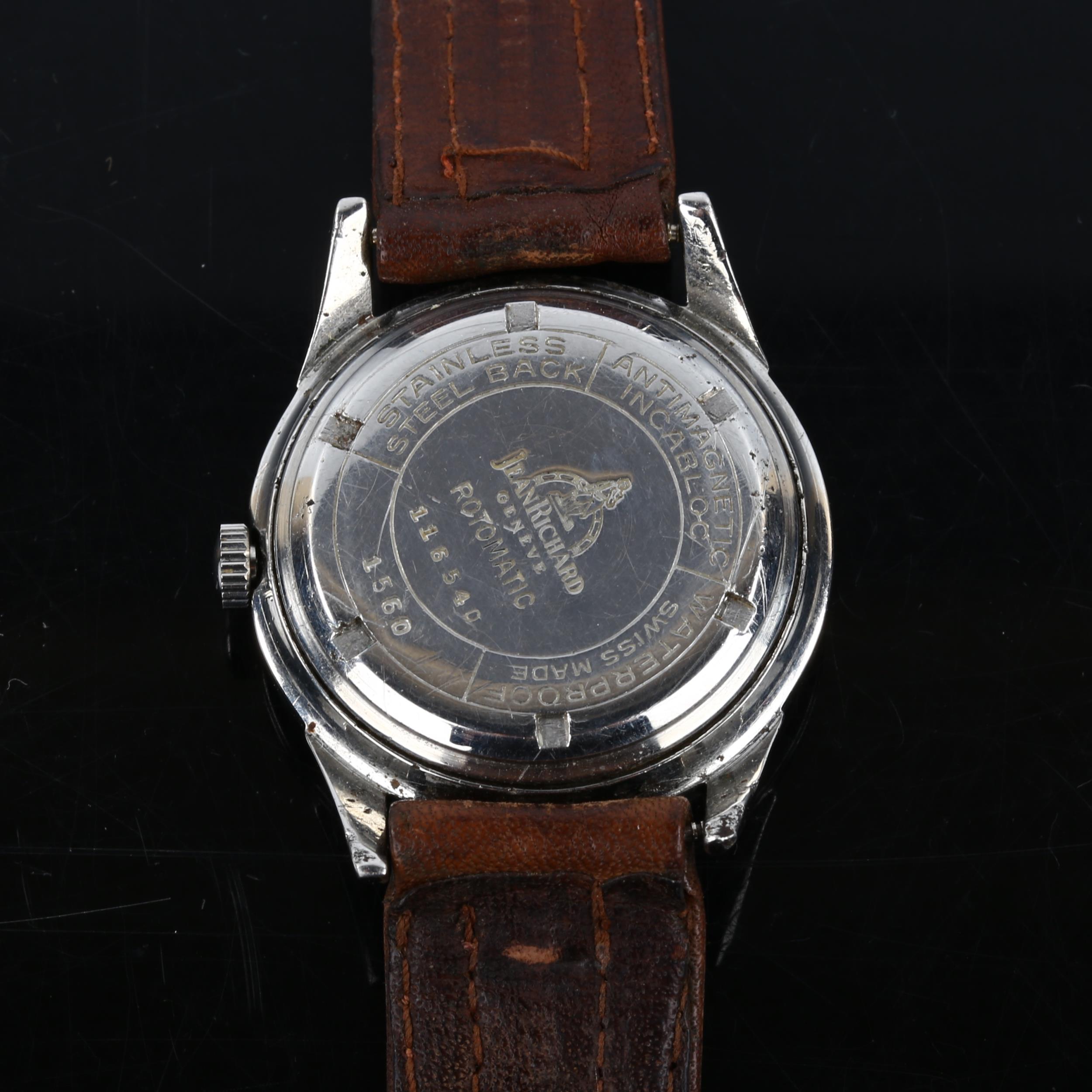 JEANRICHARD - a stainless steel Rotomatic automatic wristwatch, ref. 1560, silvered textured dial - Image 3 of 5