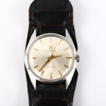 TISSOT - a stainless steel Seastar mechanical wristwatch, silvered dial with gilt baton hour markers