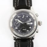 LONGINES - a stainless steel Weems Chronograph Swissair Exclusive No. 5 automatic wristwatch, ref.