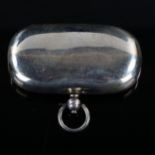 An Edwardian silver novelty combination sovereign and stamp case, plain oval form, by William Hair