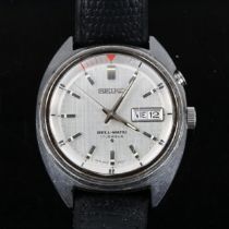 SEIKO - a Vintage stainless steel Bell-Matic automatic wristwatch, ref. 4006-6011, silvered dial
