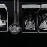 4 Scottish pewter pendant necklaces, all boxed