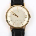 ETERNA-MATIC - a 9ct gold Centenaire mechanical wristwatch, circa 1961, silvered dial with gilt