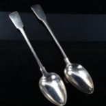 A pair of George III silver Fiddle pattern gravy spoons, by Solomon Hougham, hallmarks London