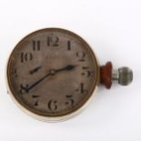 A large early 20th century chrome plate 8-day pocket timepiece, by Elliott Brothers of London,