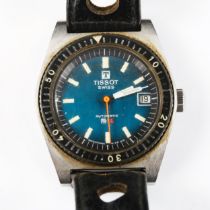 TISSOT - a Vintage stainless steel PR-516 Diver's automatic wristwatch, blue dial with luminous