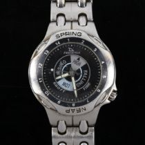 FREESTYLE - a stainless steel Tide quartz bracelet watch, black dial with luminous hands, sweep