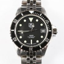 TAG HEUER - a Vintage stainless steel 1000 Professional 200M quartz bracelet watch, ref. 980.013B,