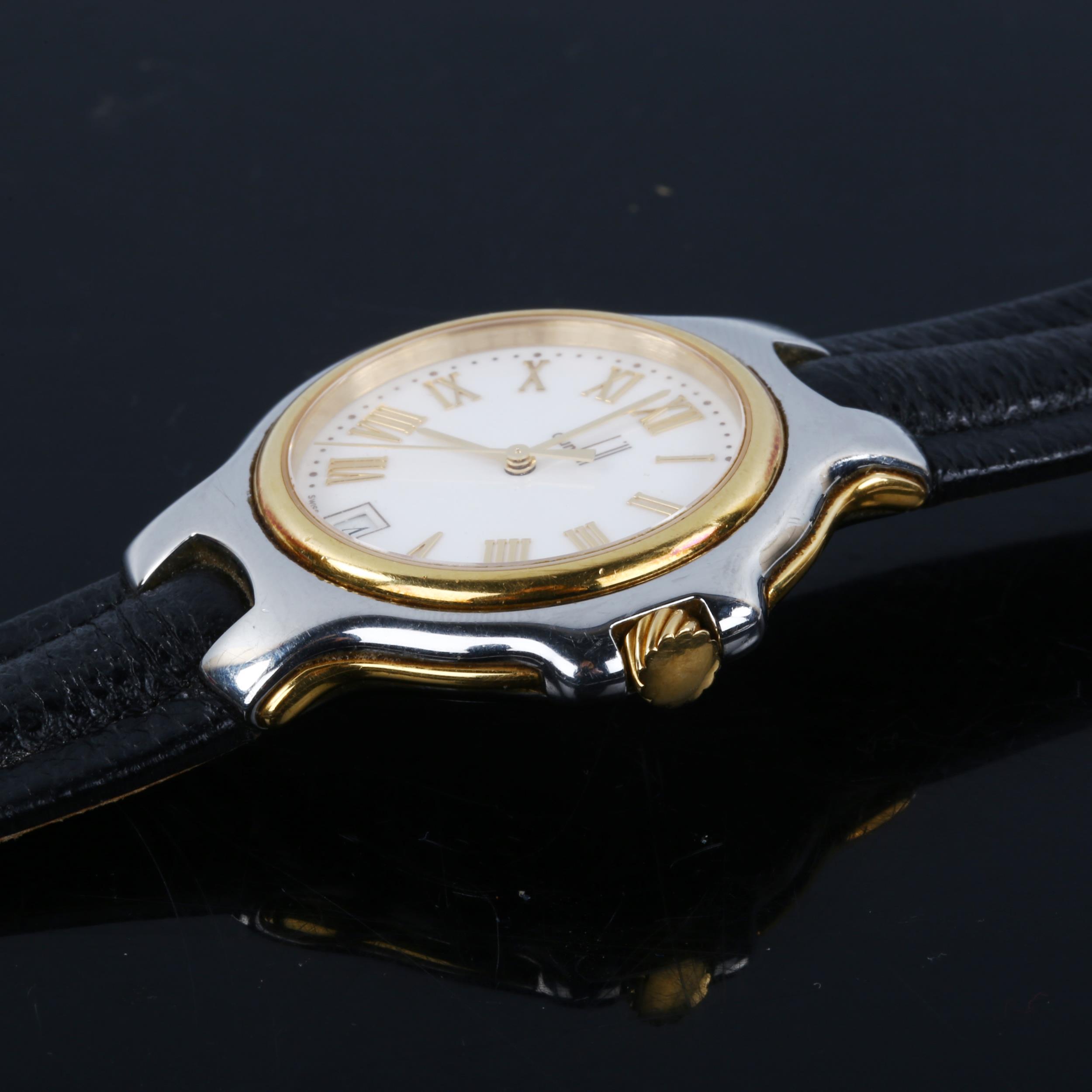 DUNHILL - a gold plated stainless steel Londinium quartz wristwatch, circa 1998, white dial with - Image 3 of 5