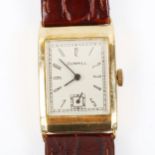 DUNHILL - a Vintage 9ct gold mechanical wristwatch, ref. 9937, circa 1940s, silvered dial with