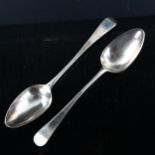 A pair of George III silver Old English pattern tablespoons, by Peter and Ann Bateman, hallmarks