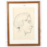 Yves Tanguy (1900-1955), pencil drawing on paper, head of a young man, signed, 41cm x 31cm, mounted,