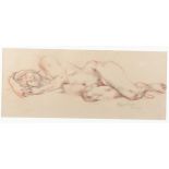 Fyffe Christie (1918 - 1979), pencil/crayon drawing, nude, signed and dated 1971, 20cm x 48cm,