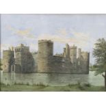 2 watercolour studies of Bodiam Castle by E M Seddon, 1925, and M Crouse, framed (2)