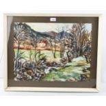 Rowland Suddaby (1912 - 1972), watercolour, Suffolk landscape, signed, 42cm x 54cm, framed