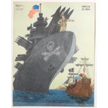 Russian Anti-War poster, Battleship America (1986) 43cm x 33cm