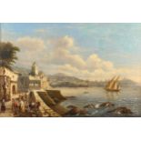 A Boeree, 19th century oil on canvas, Continental harbour scene, signed and dated 1885, 33cm x 49cm,