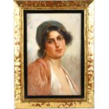 Eduardo Forlenza (1861 - 1934), oil on canvas, Italian girl, signed, 43cm x 29cm, framed