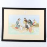 Dawn Cookson RBSA (1925 - 2005), watercolour, sewing circle, signed, 34cm x 53cm, framed