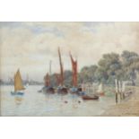 S H Baldrey, pair of watercolours, river scenes, signed, 24cm x 34cm, framed