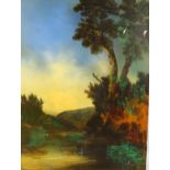 Alan Rankle, oil on board, water meadow study, 2006, signed verso, 61cm x 46cm, unframed