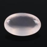 A large unmounted 63.80ct oval cabochon rose quartz, 28.16mm x 23.30mm x 12.45mm, with ITLGR