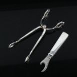 GEORG JENSEN - a Vintage Danish sterling silver-handled bottle opener, length 8cm, and a pair of