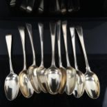 Various Antique silver spoons, including George II, 16.9oz total Lot sold as seen unless specific