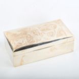 A George V rectangular silver cigarette box, indistinct maker's marks, hallmarks Chester 1922,