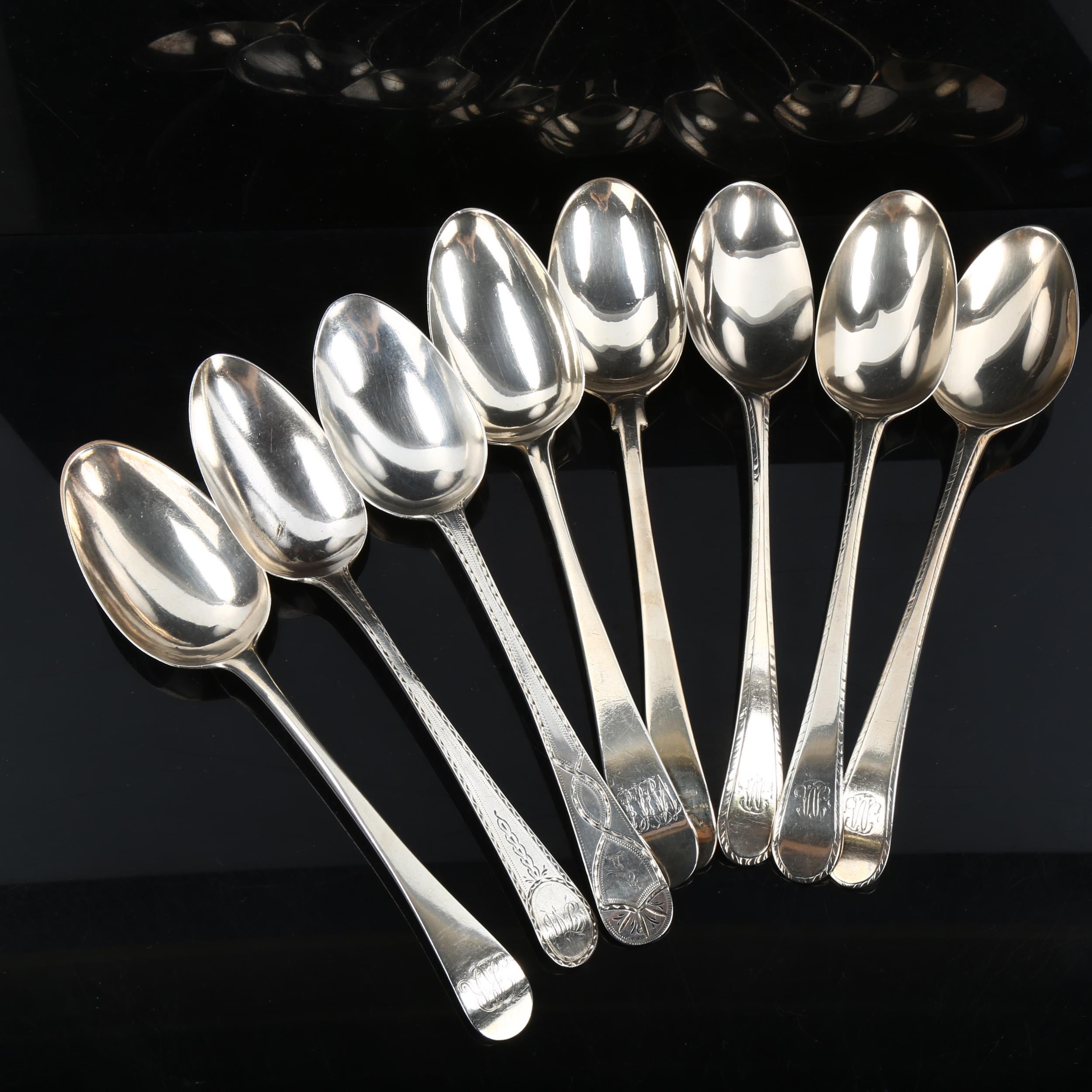 Various Antique silver spoons, including George II, 16.1oz total Lot sold as seen unless specific
