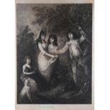 Armand Mathey after Gainsborough, engraving, nut gatherers, signed in pencil, published by Agnew &