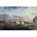 Robert Back RA, colour print, the Thames at Greenwich, artist's proof, signed in pencil, image