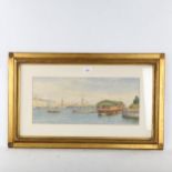Tristram James Ellis (1844 - 1922), watercolour, harbour scene, St Petersburg, signed and dated