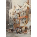 **WITHDRAWN** Ernest George, watercolour, Fleet Street, signed and dated 1886, 34cm x 24cm, framed
