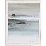 Colin Kent, watercolour, evening jetty, signed, 22cm x 16cm, framed Good condition