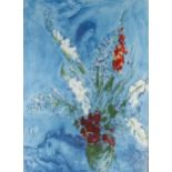 Marc Chagall, lithograph, gladioli, 68cm x 50cm, framed Good condition