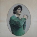 Early 20th century charcoal/pastel portrait of a man, unsigned, 30cm x 23cm, framed Good condition