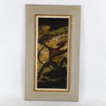 Edward M. Elliott (act. 1920-1934), oil on board, Bowman, signed, 40cm x 17cm, framed. Whilst