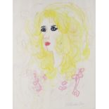 Muriel Pemberton (1909 - 1993), crayon/pastel, portrait of a woman, signed, 54cm x 40cm, framed Good